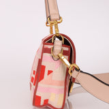 Fendi Zucca Canvas Pink Red Baguette