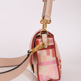 Fendi Zucca Canvas Pink Red Baguette