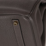Hermès 2011 Gris Etain Clemence Retourne Birkin 35 GHW