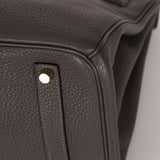 Hermès 2011 Gris Etain Clemence Retourne Birkin 35 GHW