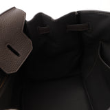 Hermès 2011 Gris Etain Clemence Retourne Birkin 35 GHW