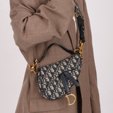 Dior Oblique Mini Saddle w/ Embellished Strap