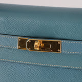 Hermès 2005 Bleu Jean Epsom Retourne Kelly 32 GHW