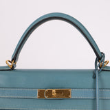 Hermès 2005 Bleu Jean Epsom Retourne Kelly 32 GHW