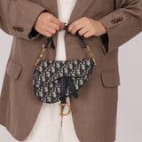 Dior Oblique Mini Saddle w/ Embellished Strap