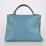 Hermès 2005 Bleu Jean Epsom Retourne Kelly 32 GHW