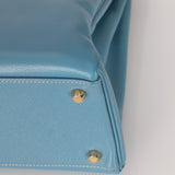 Hermès 2005 Bleu Jean Epsom Retourne Kelly 32 GHW