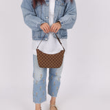 Gucci Chocolate Monogram Canvas Shoulder Bag