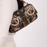 Fendi Zucca Paisley Embroidered Baguette