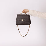 Chanel 1989 Lambskin Chocolate Trapezoid Flap Bag