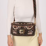 Fendi Zucca Paisley Embroidered Baguette