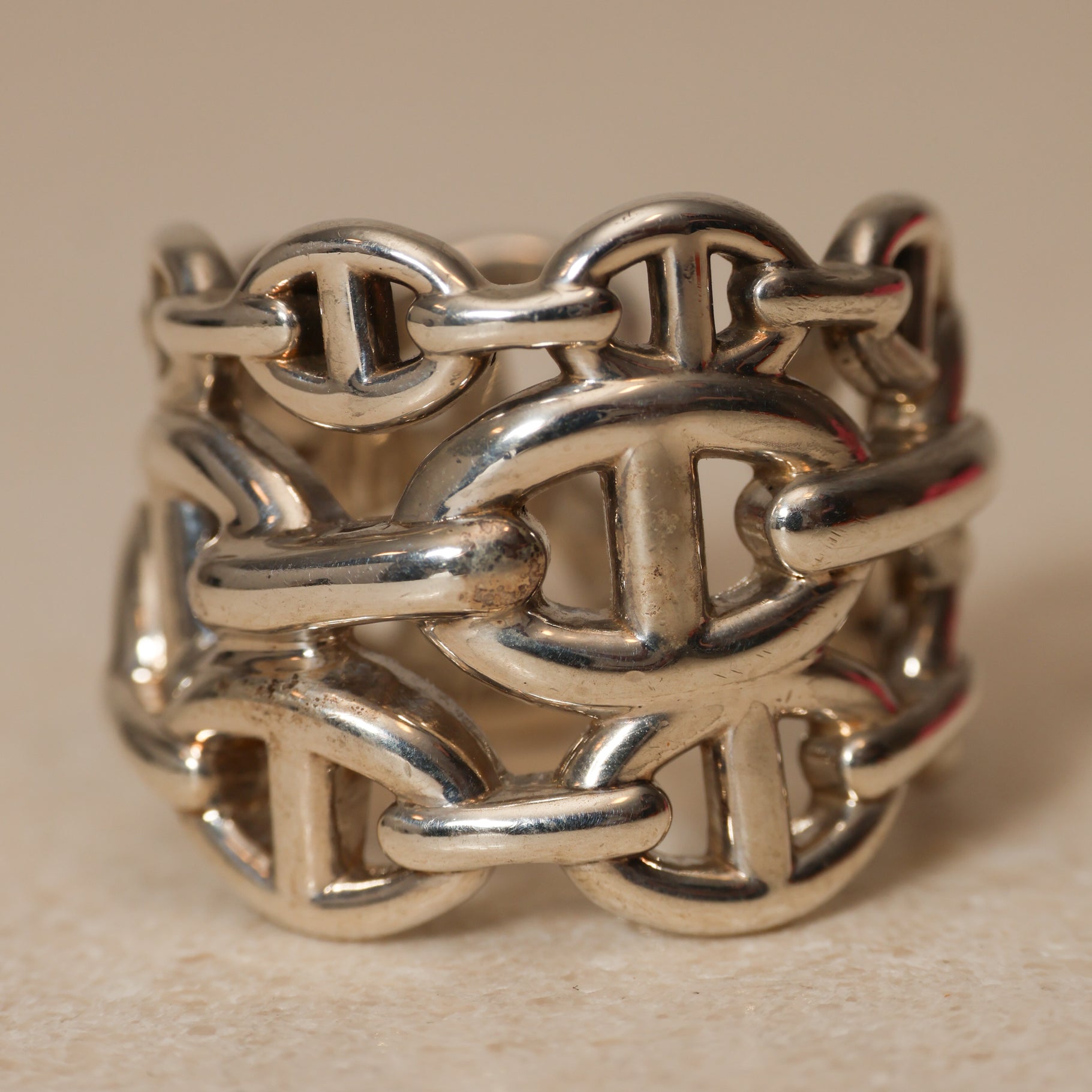 Hermes Chaine d'Ancre Enchainee Ring, Size US 6.5
