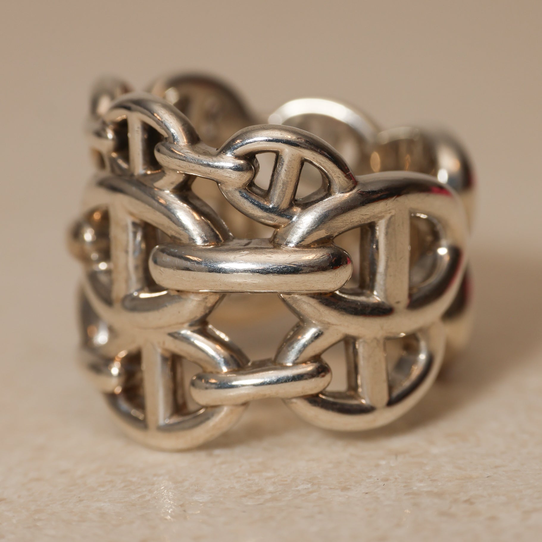Hermes Chaine d'Ancre Enchainee Ring, Size US 6.5