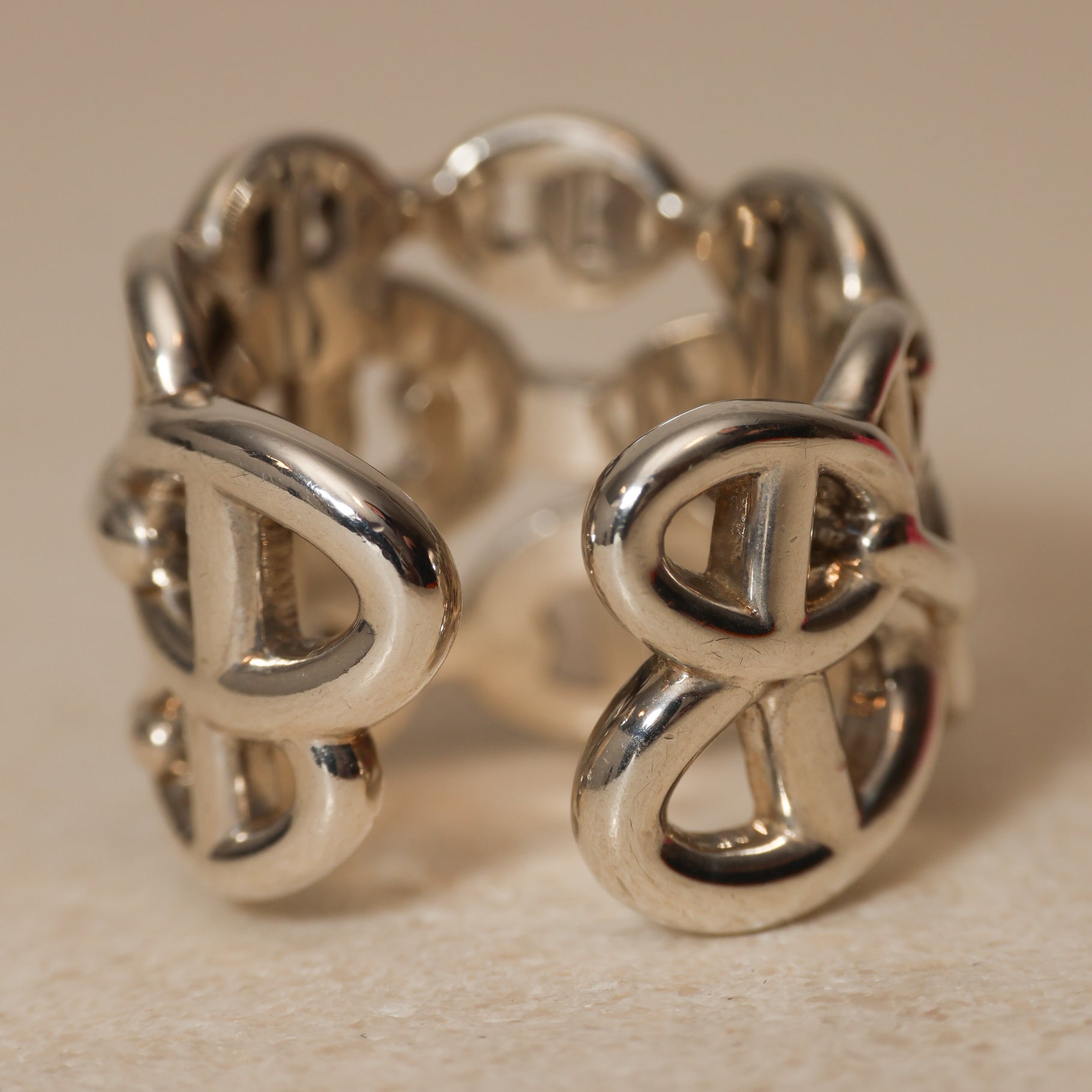 Hermes Chaine d'Ancre Enchainee Ring, Size US 6.5