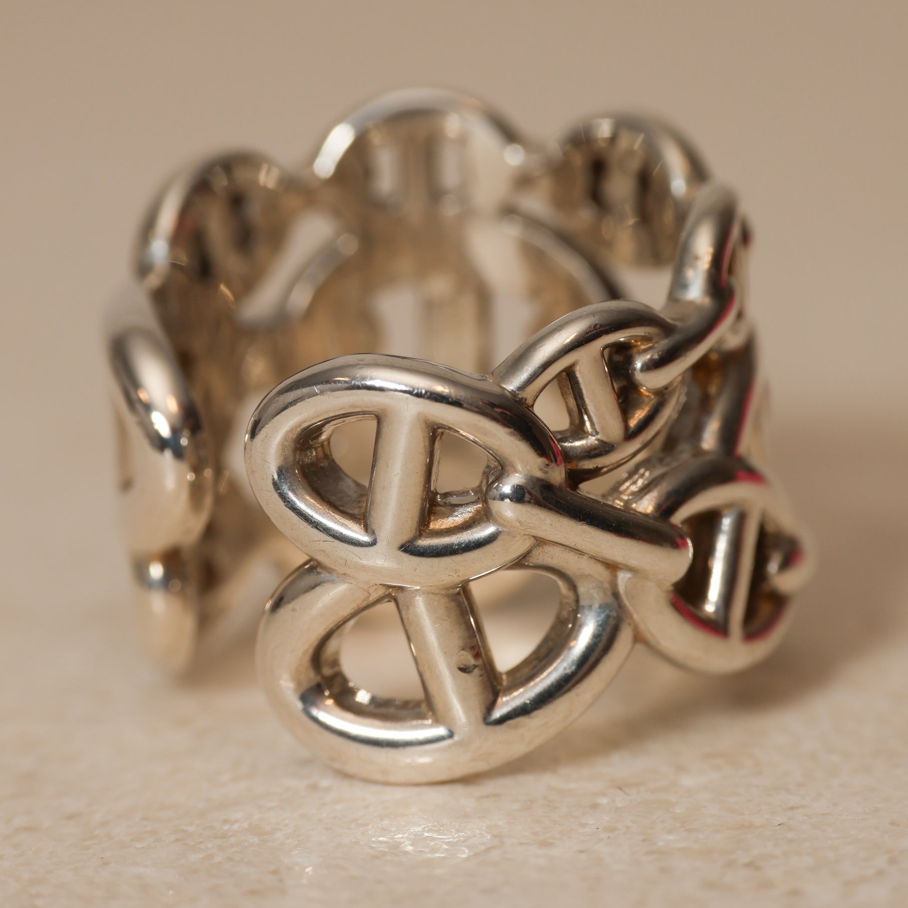 Hermes Chaine d'Ancre Enchainee Ring, Size US 6.5