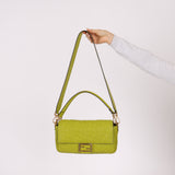 Fendi Lime Zucca 1974 Embossed Baguette