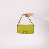 Fendi Lime Zucca 1974 Embossed Baguette