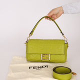 Fendi Lime Zucca 1974 Embossed Baguette