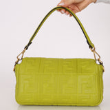 Fendi Lime Zucca 1974 Embossed Baguette