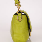 Fendi Lime Zucca 1974 Embossed Baguette