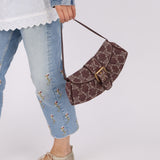 Celine Chocolate Denim Triomphe Ava Shoulder Bag