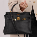 Hermès 2009 Noir Swift Kelly 32 GHW