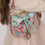 Ultra-Rare Dior 2020 "Dior in Lights" Sequin Beaded Saddle Bag