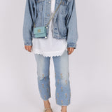 Chanel 2021 19 Denim Card Holder on Chain
