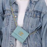 Chanel 2021 19 Denim Card Holder on Chain