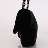 Ultra-Rare Runway Chanel 2004 Velvet East West Chain Stitch Single Flap