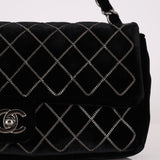 Ultra-Rare Runway Chanel 2004 Velvet East West Chain Stitch Single Flap