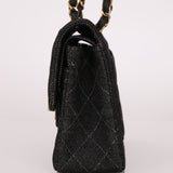 Ultra-Rare Chanel 1997 Black Denim Small Classic Double Flap 24K GP