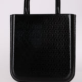 Saint Laurent Patent Logo Embossed Shopper Tote with Chain