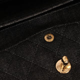Ultra-Rare Chanel 1997 Black Denim Small Classic Double Flap 24K GP