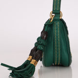 Gucci Calfskin Snaffle Bit Bamboo Shoulder Bag
