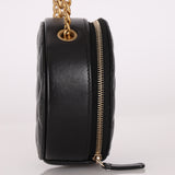 Chanel 2020 All-Slide Lambskin Quilted Pillow Crush Round Clutch With Chain