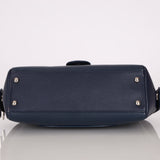 Chanel 2017 Navy Blue Top Zip Chain Shoulder Bag