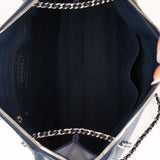 Chanel 2017 Navy Blue Top Zip Chain Shoulder Bag