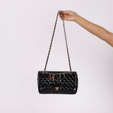 Chanel 2009 Patent Valentine Charms Single Flap Bag