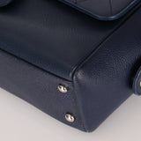Chanel 2017 Navy Blue Top Zip Chain Shoulder Bag