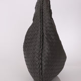 Bottega Veneta Grey Medium Intrecciato Hobo with Mirror