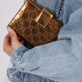 Gucci Metallic Bronze Monogram Agenda Cover