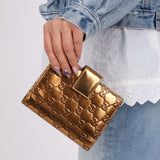 Gucci Metallic Bronze Monogram Agenda Cover