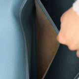 Hermès 2005 Bleu Jean Epsom Retourne Kelly 32 GHW