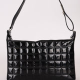 Chanel 2003 Vintage Black Patent Chocolate Bar Shoulder Bag