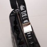 Chanel 2003 Vintage Black Patent Chocolate Bar Shoulder Bag