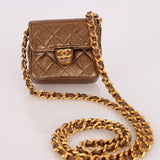 Chanel 1989 Lambskin Metallic Micro Crossbody Bag