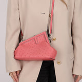 Fendi Ostrich First Clutch with Strap