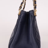 Chanel 2013 Navy Lambskin Misia Open Shoulder Tote
