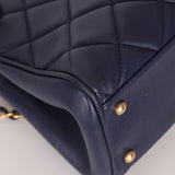 Chanel 2013 Navy Lambskin Misia Open Shoulder Tote